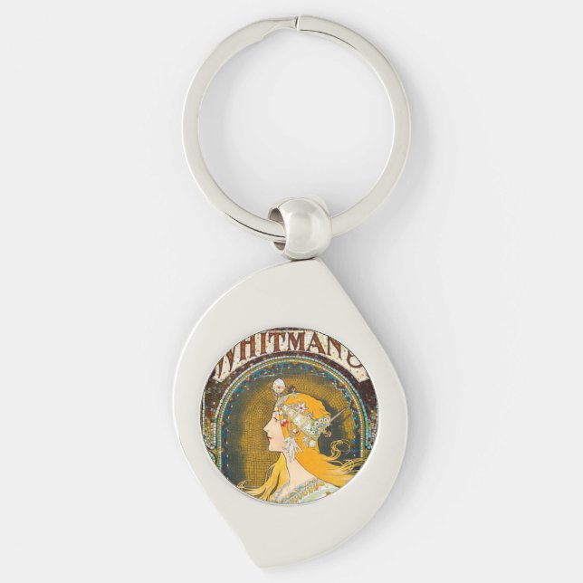 Llavero Alphonse Mucha vincula el anuncio de Whitman (Anverso)