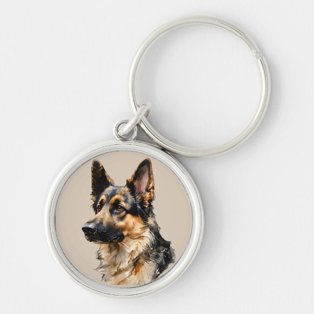 Llavero Alsation German Shepard Dog Art Design  (Frente)
