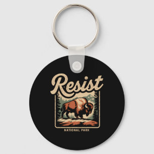 Llavero Alt Us National Park Resist Service Bison Vintage