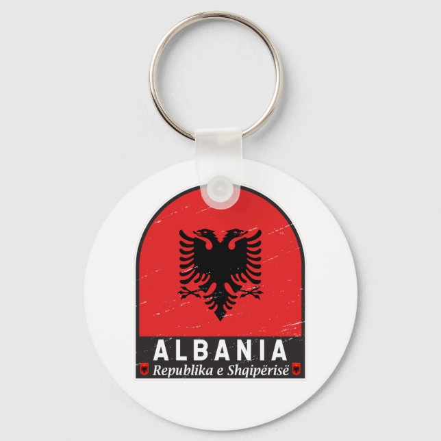 Llavero Alteración de emblema de la bandera de Albania (Anverso)