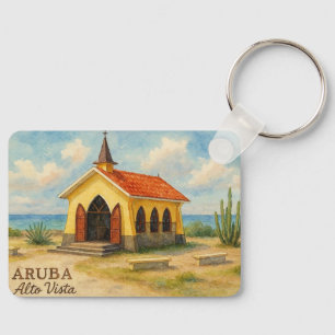 Llavero Alto Vista Aruba acuarela