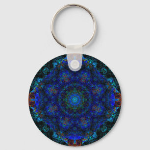 Llavero Alucinante Kaleidoscope Bohemiano Azul,
