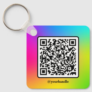 Llavero Aluminio de código QR de Social Media Square Perso