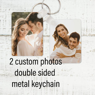 Llavero Aluminio de doble cara con foto de dos parejas per