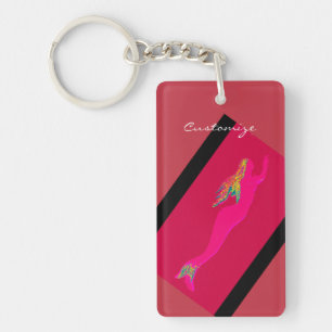 Llavero alza de sirena rosa