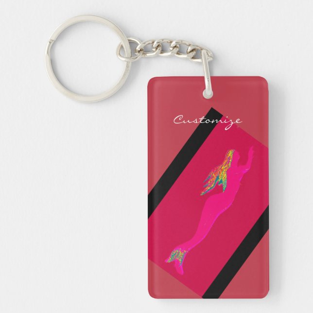 Llavero alza de sirena rosa (Frente)