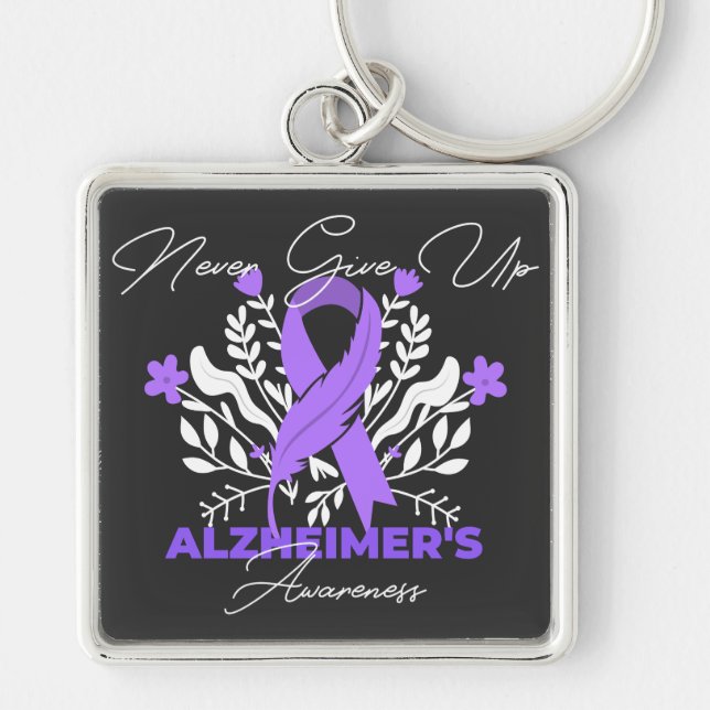 Llavero Alzheimer's Ribbon Fight Dementia Awareness (Frente)