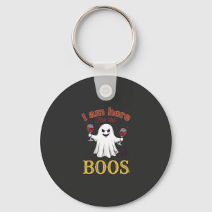 Llavero Am Here Boos Halloween Fantasma Vaso de Vino Araña