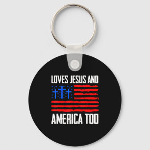 Llavero Ama a Jesús y a Estados Unidos también 4 de julioA