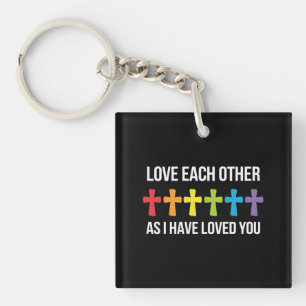 Llavero Ama a los demás Orgullo Gay LGBTQ Arcoíris Cristia