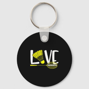 Llavero Ama al bádminton, raqueta linda y fanático de los 