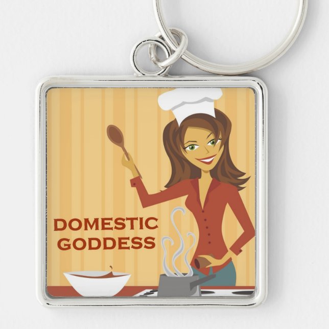 Llavero Ama de casa chef diosa doméstica (Frente)