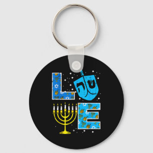 Llavero Ama Hanukkah Dreidel Menorah Judío Chanukah Hombre