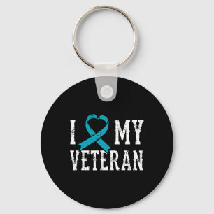 Llavero Ama Mi Veterana Cinta Verde azulada Idea De Regalo