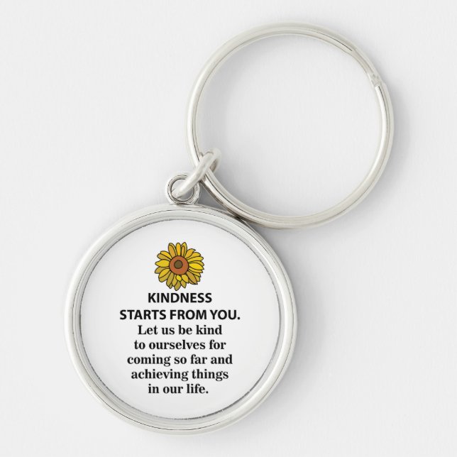 Llavero Amabilidad Cita Inspiradora Amabilidad Girasol (Frente)