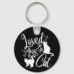 Llavero Amado Por Mi Gato En Blanco