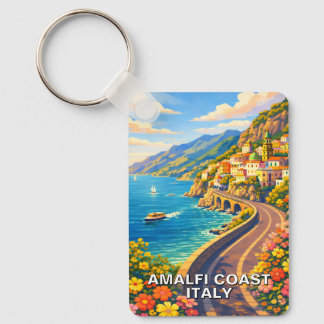 Llavero Amalfi Coast Italy Riviera Vintage Travel Keychain