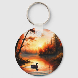Llavero Amanecer en el lago