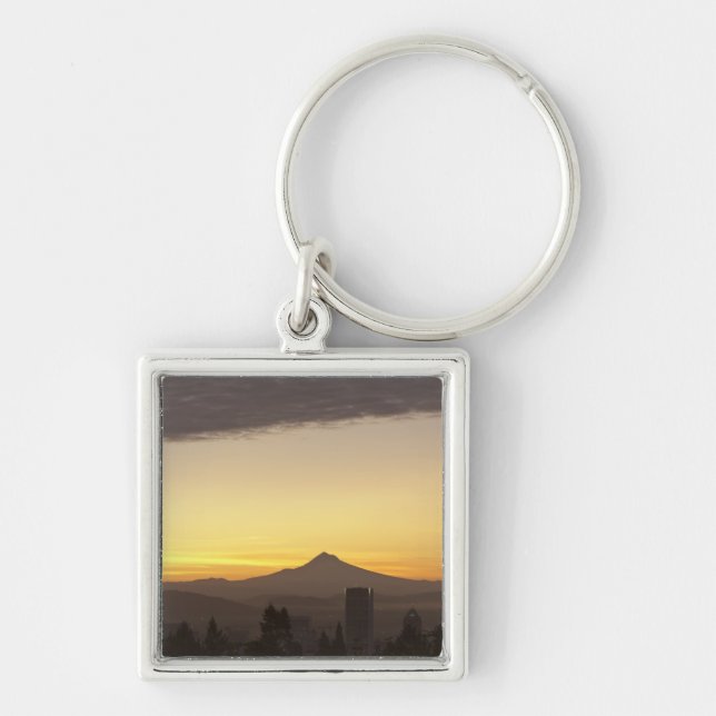 Llavero Amanecer sobre Portland y Monte Hood, Oregón (Frente)