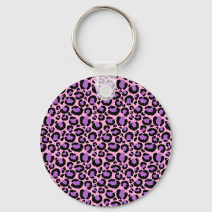 Llavero Amante de Animales con Patrón de Guepardo Leopardo