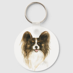 Llavero Amante de cachorros de Papillon Mamá de perro Fur