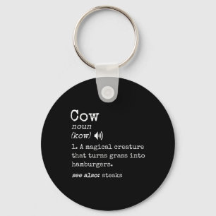 Llavero Amante de la parrilla de bistec de vaca divertido