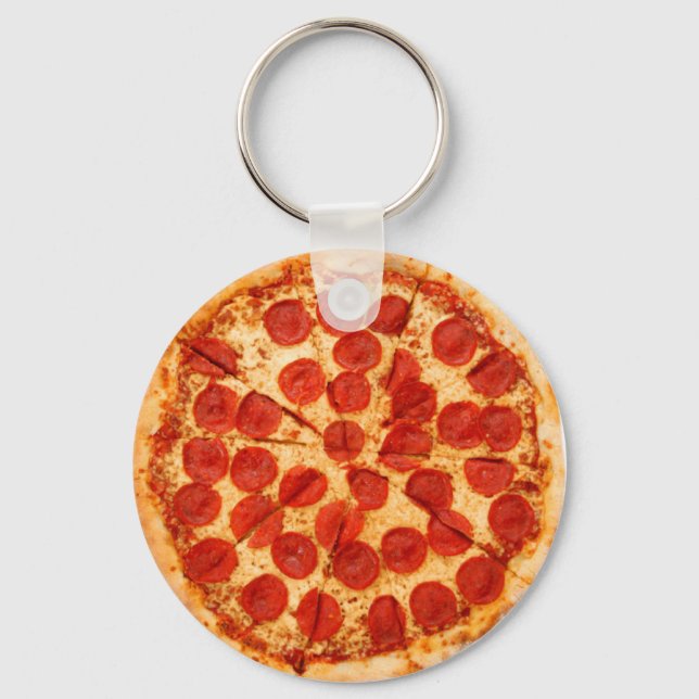 Llavero amante de la pizza clásica (Anverso)