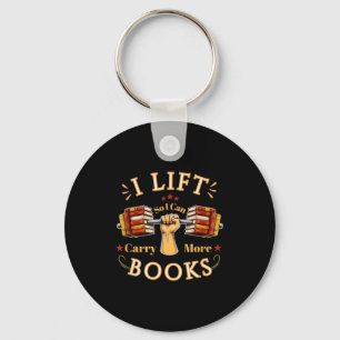 Llavero Amante de libros divertidos levantando pesas en el