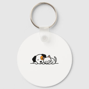 Llavero Amante de mascotas divertidas: gato y perro lindos