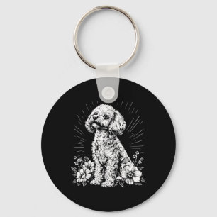 Llavero Amante de Perro Caniche Estilo Retro Tatuaje _1