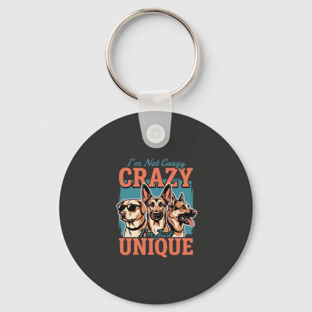 Llavero Amante de Perro Único Loco (Anverso)