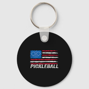 Llavero Amante de pickleball bandera patriótica de pickle 