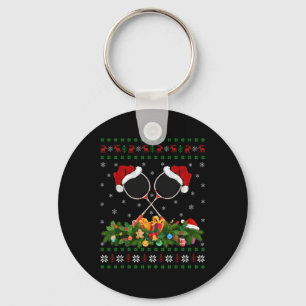 Llavero Amante del bádminton Navidades Santa Feo Bádminton