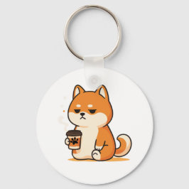 Llavero Amante del café del perro de shiba del Cuaderno Di
