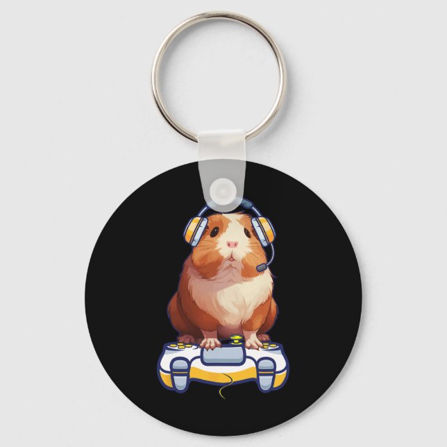 Llavero Amante del Cuy y de los Videojuegos Cavy Esponjoso (Anverso)