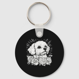 Llavero Amante del estilo de tatuaje Bichon Frise Retro Do