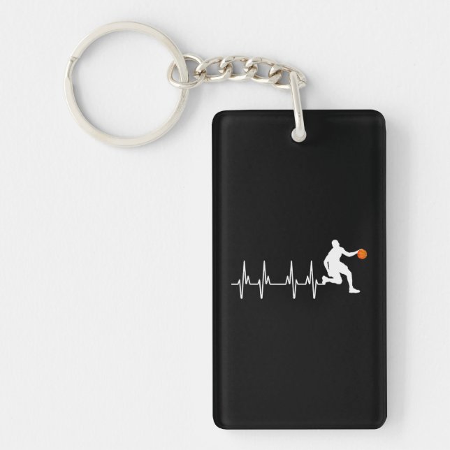 Llavero Amante del jugador de baloncesto Heartbeat (Frente)