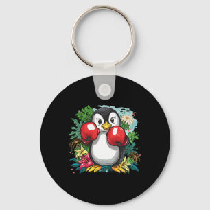 Llavero Amante del pingüino boxeador guantes de boxeo kick