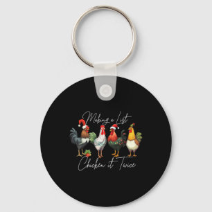 Llavero Amante del pollo de Navidad Sombrero de Santa Luz
