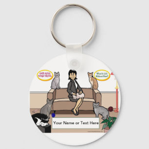 Llavero Amante personalizado del gato - Personalizado feme