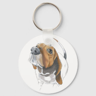 Llavero Amantes de Cute Basset Hound se acercan