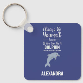 Llavero Amantes de delfines azules lindos, divertido anima