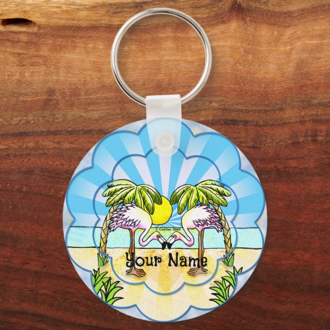 Llavero Amantes de Flamingo (Anverso)