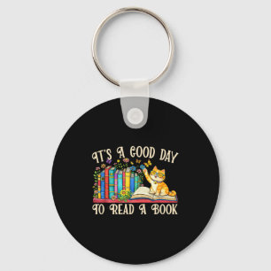 Llavero Amantes de gatos divertidos y libros - un buen día