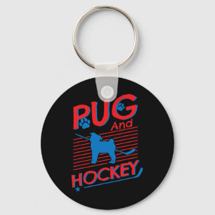 Llavero Amantes de hockey y pug y de hockey