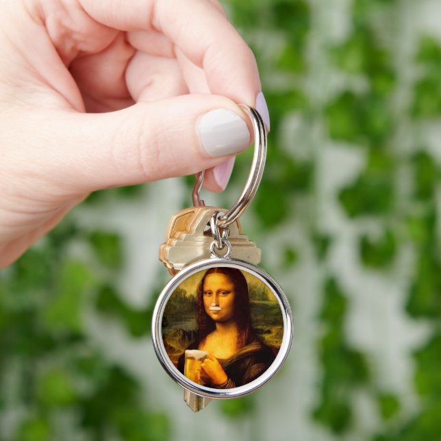 Llavero Amantes de la cerveza Mona Lisa (Mano)