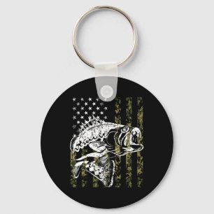 Llavero Amantes de la Pesca Bandera Americana Vintage de P