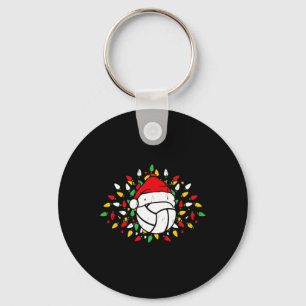 Llavero Amantes de los deportes de voleibol Santa Hat Xmas