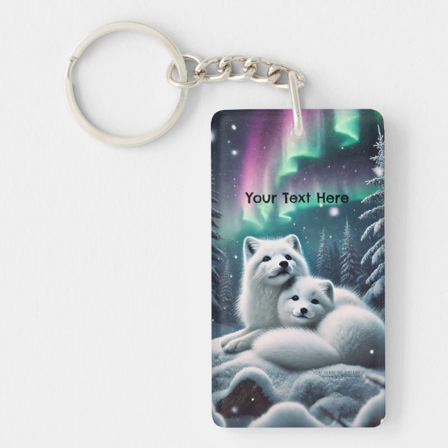 Llavero Amantes de los zorros del Ártico Encenden bosques  (Frente)