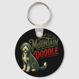 Llavero Amantes de perros doodle de montaña vintage retro
